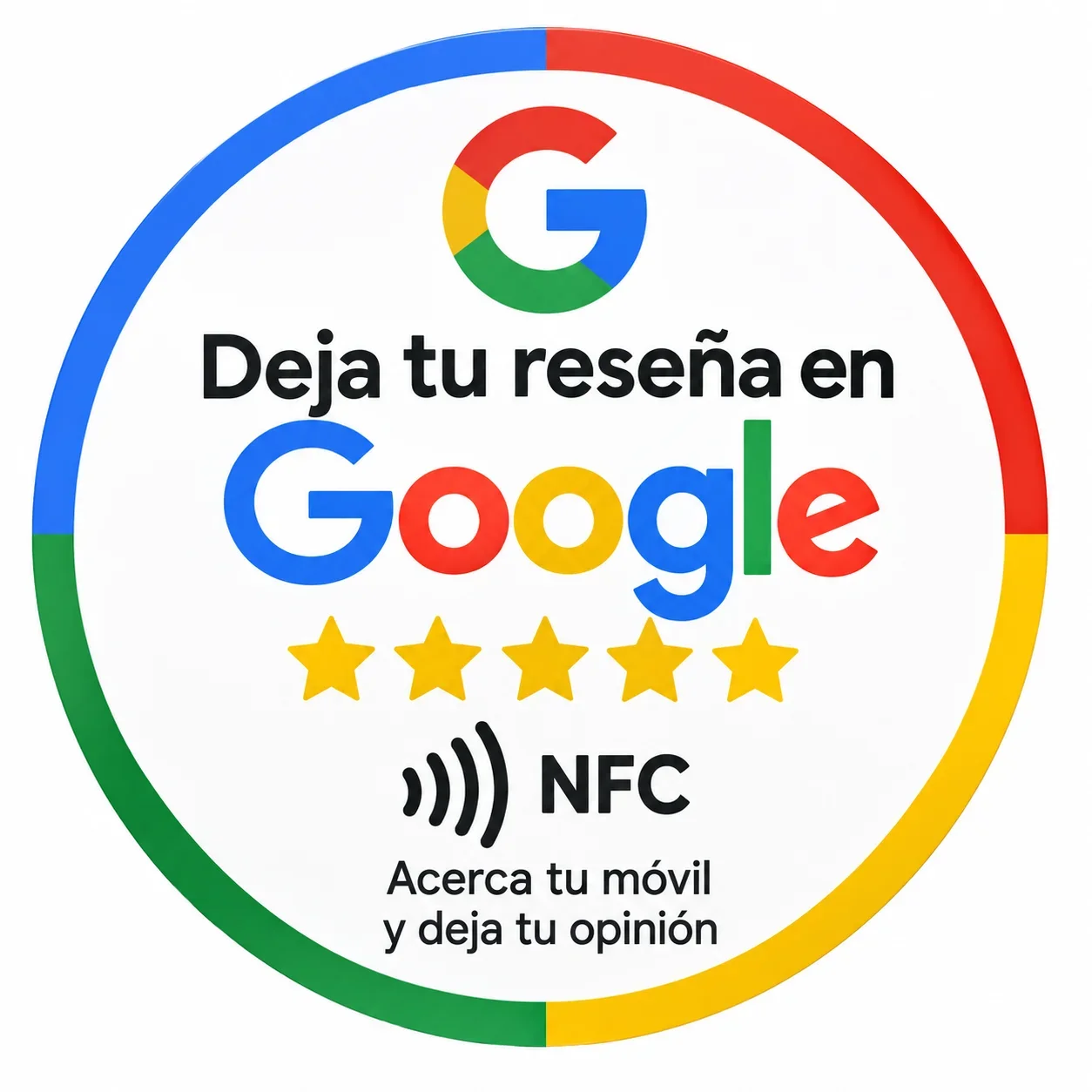 Pegatina NFC Google Reseñas personalizada para negocios